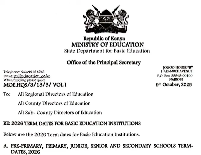 Ministry of Education Academic Calendar 2026: Complete Term Dates and National Examination Schedule